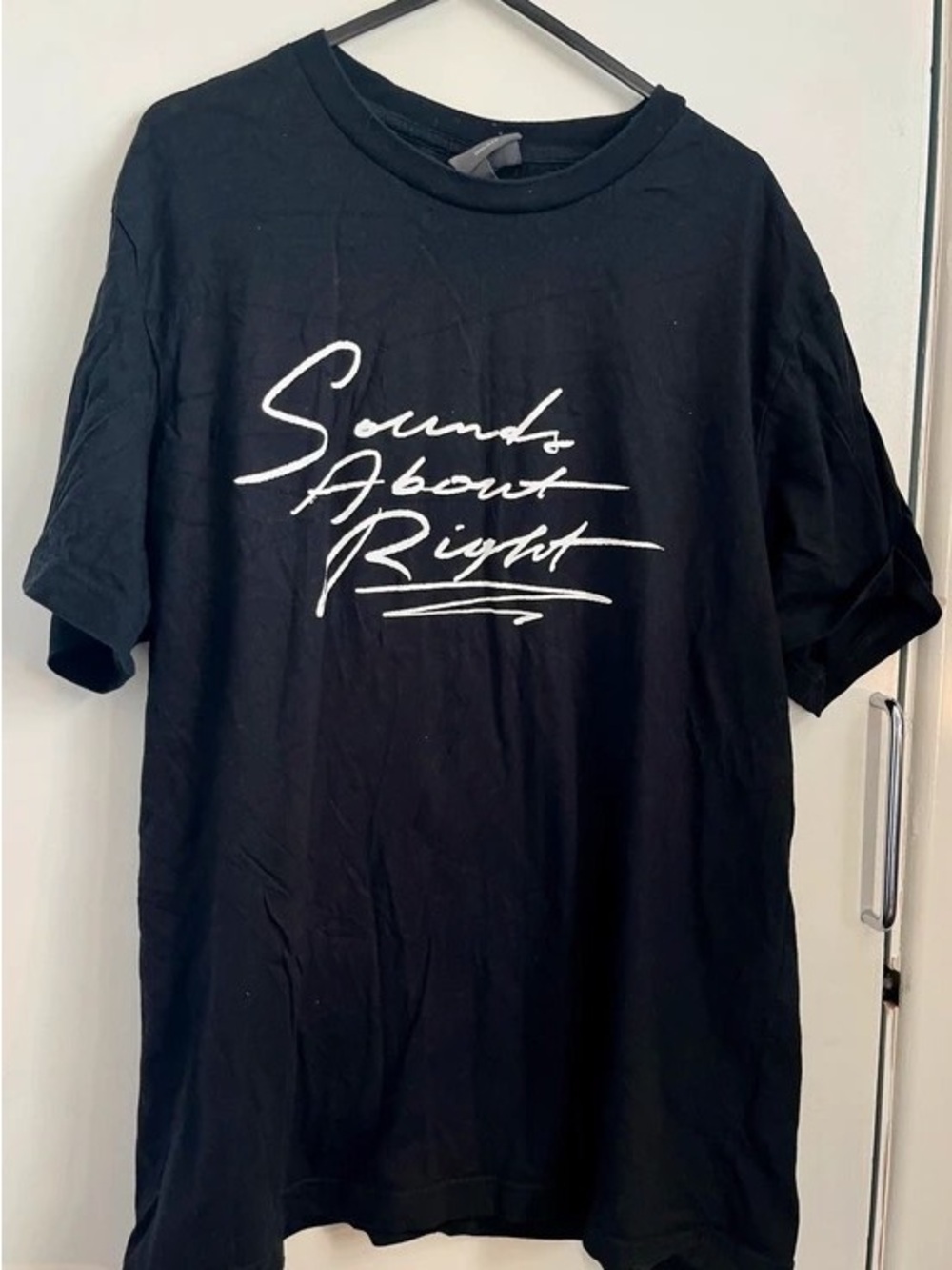 Secret Treasures Black Tee with White Script Graphic